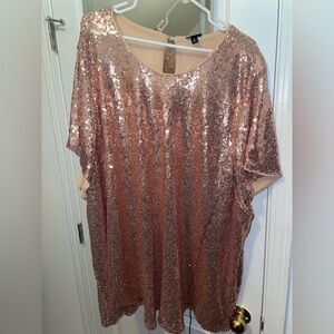 Torrid Rose Gold Sequin Top - size 6